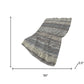50" X 70" Gray And Charcoal Abstract Polyester Woven Plush Throw Blanket