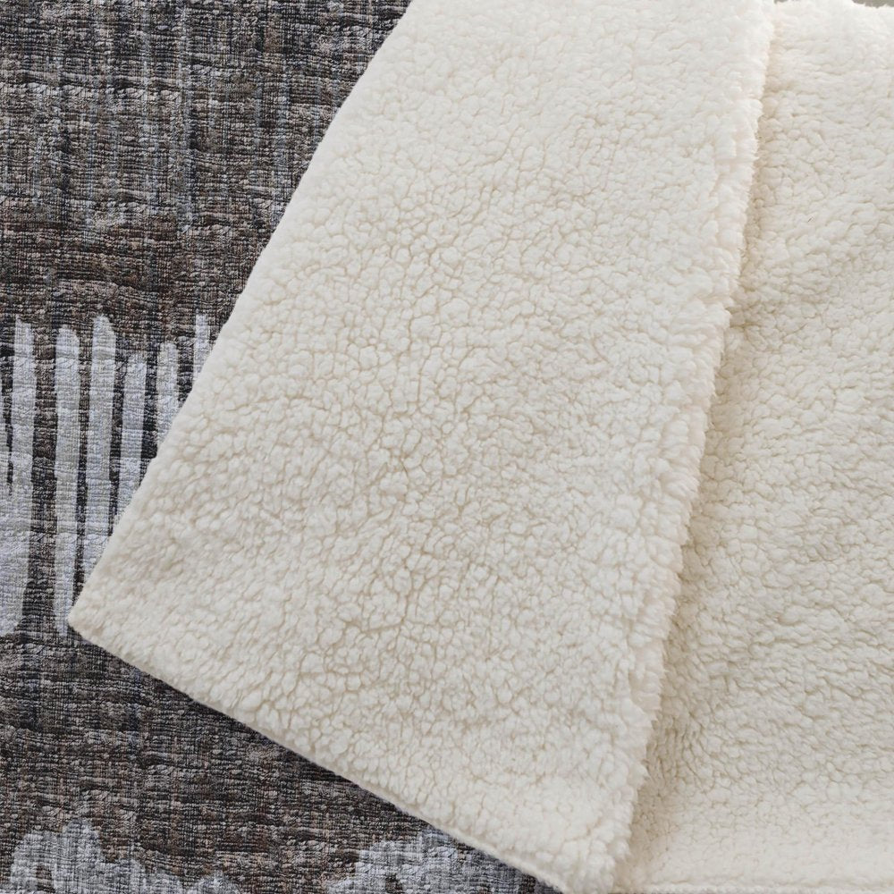 50" X 70" Brown And Beige Abstract Microfiber Plush Throw Blanket