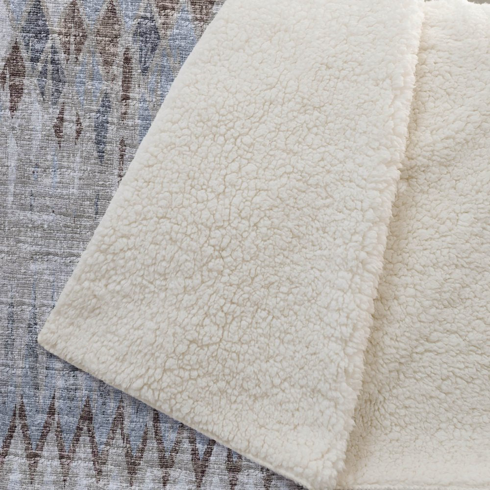 50" X 70" Blue And Gray Geometric Polyester Woven Plush Throw Blanket