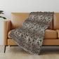 50" X 70" Brown And Beige Geometric Polyester Woven Plush Throw Blanket