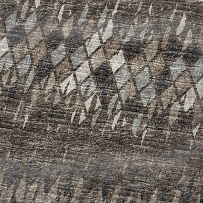 50" X 70" Brown And Beige Geometric Polyester Woven Plush Throw Blanket