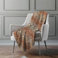 50" X 70" Cinnamon Gold And Blue Geometric Polyester Woven Plush Throw Blanket