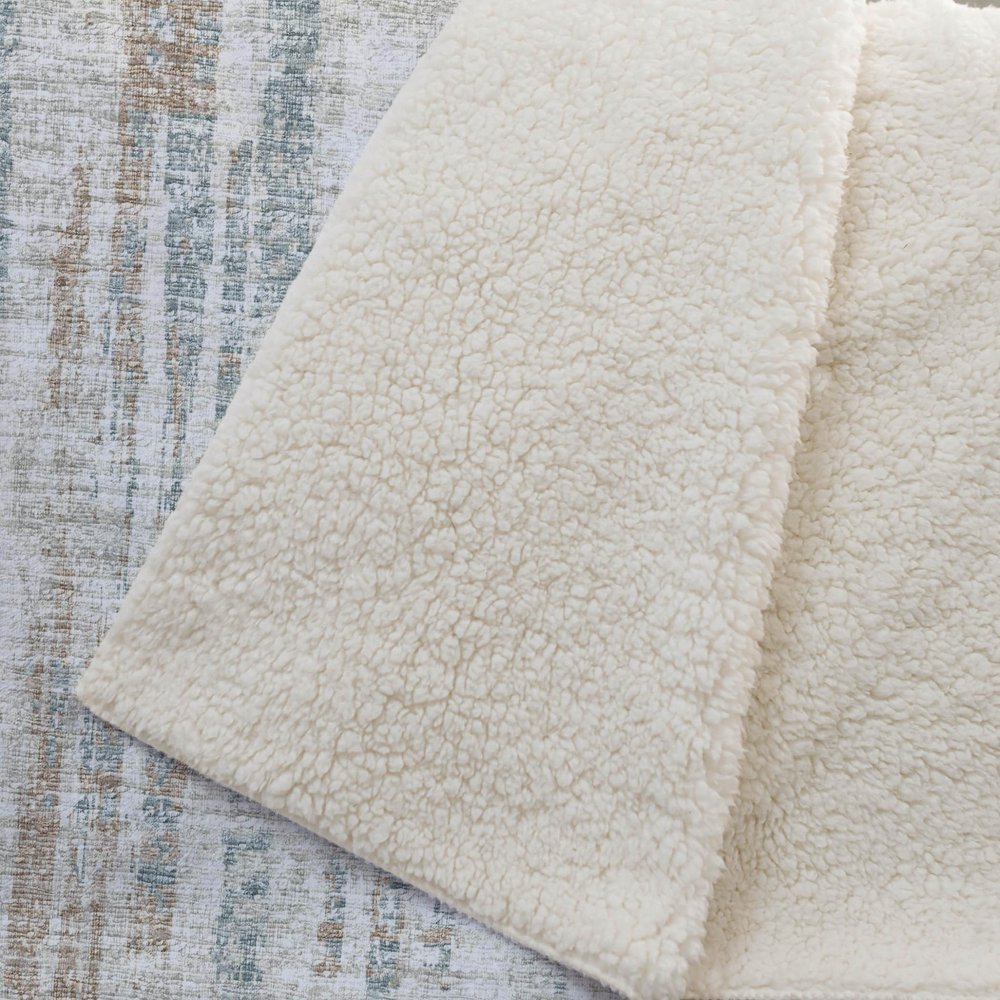50" X 70" Ivory And Blue Abstract Polyester Woven Plush Throw Blanket