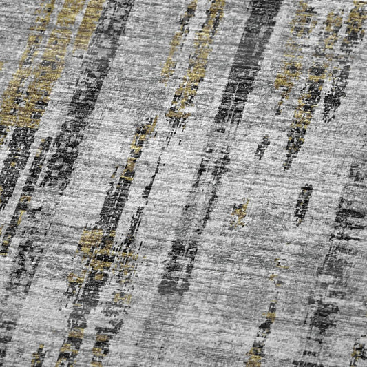 50" X 70" Silver Charcoal And Gold Abstract Polyester Woven Plush Throw Blanket