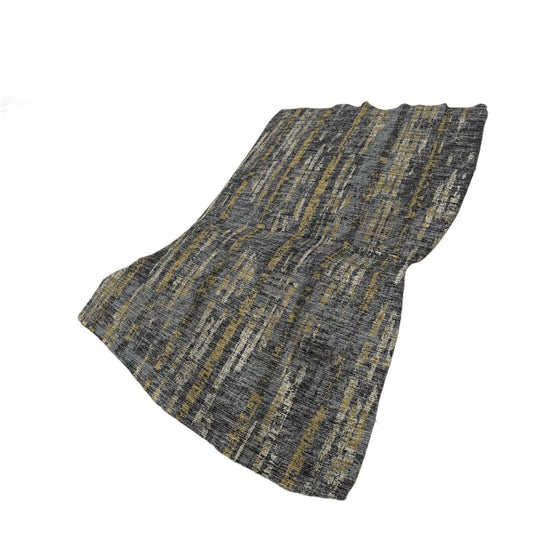 50" X 70" Granite Gray And Gold Abstract Polyester Woven Plush Throw Blanket