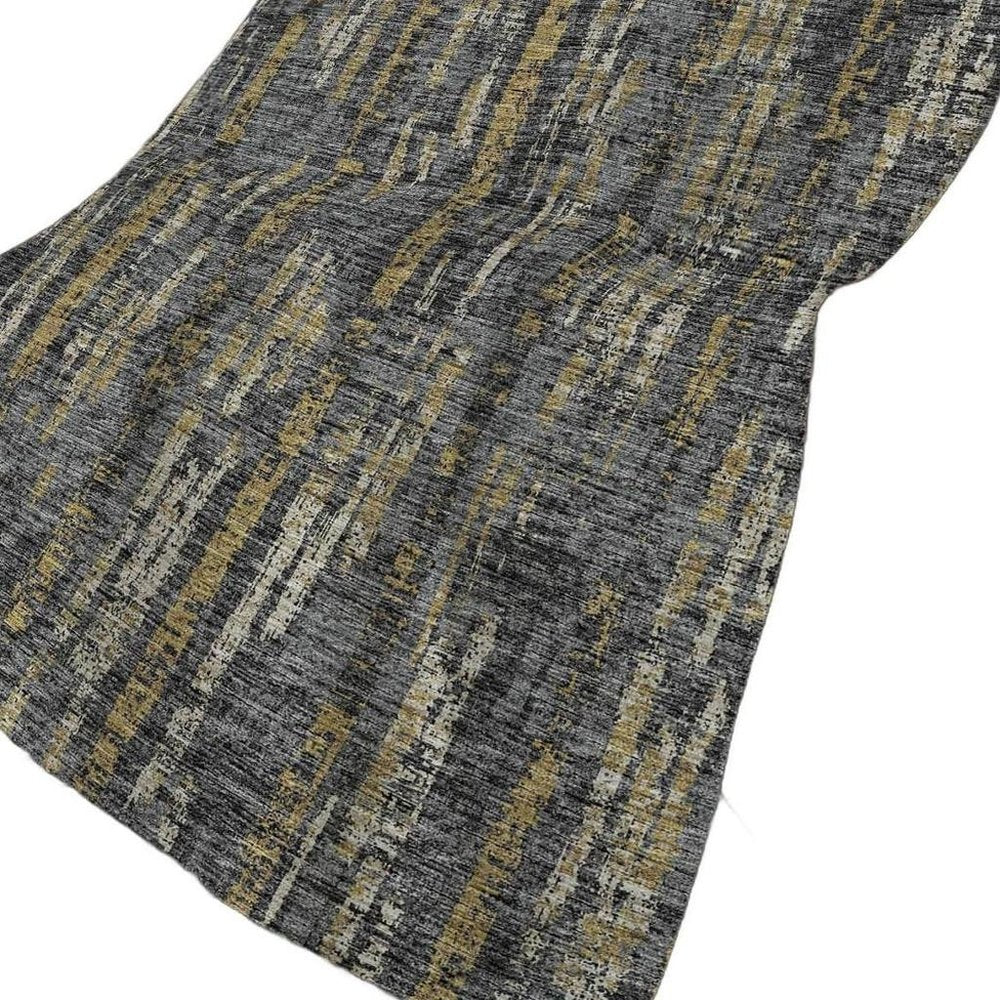 50" X 70" Granite Gray And Gold Abstract Polyester Woven Plush Throw Blanket