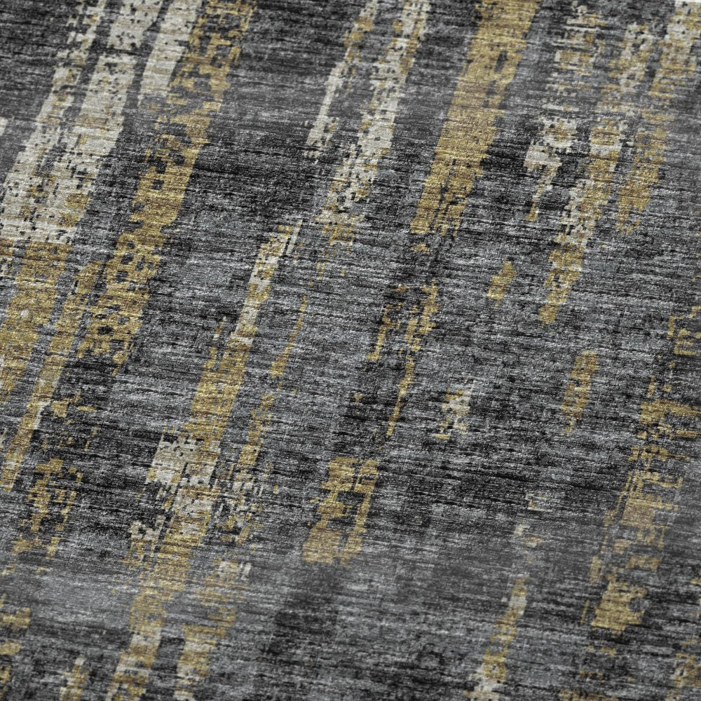 50" X 70" Granite Gray And Gold Abstract Polyester Woven Plush Throw Blanket