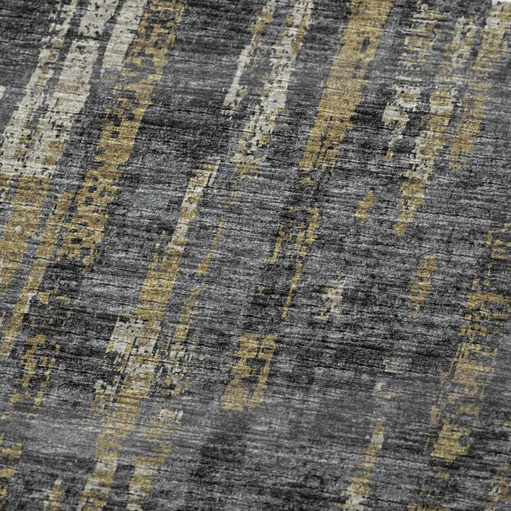 50" X 70" Granite Gray And Gold Abstract Polyester Woven Plush Throw Blanket