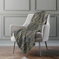 50" X 70" Granite Gray And Gold Abstract Polyester Woven Plush Throw Blanket