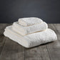 Set of Three White Cotton Quick Dry Terry Cloth Towels