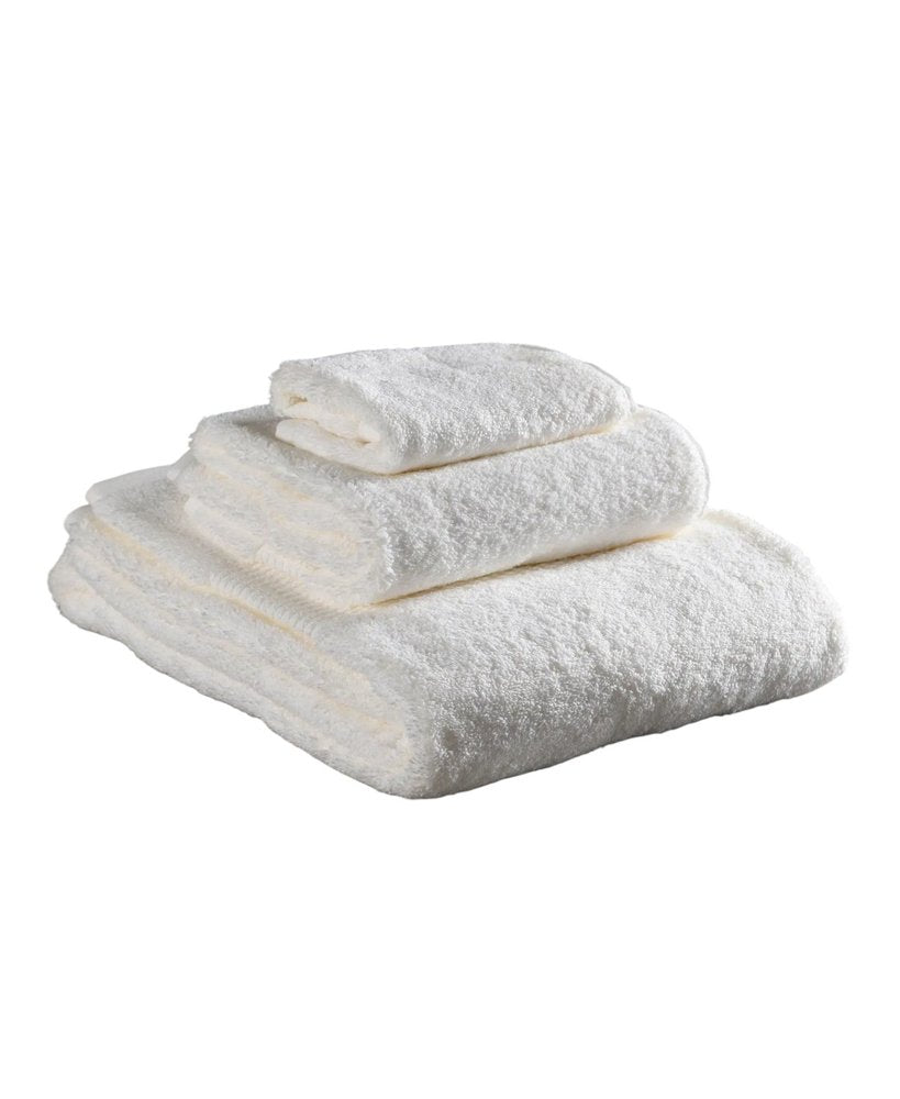 Set of Three White Cotton Quick Dry Terry Cloth Towels