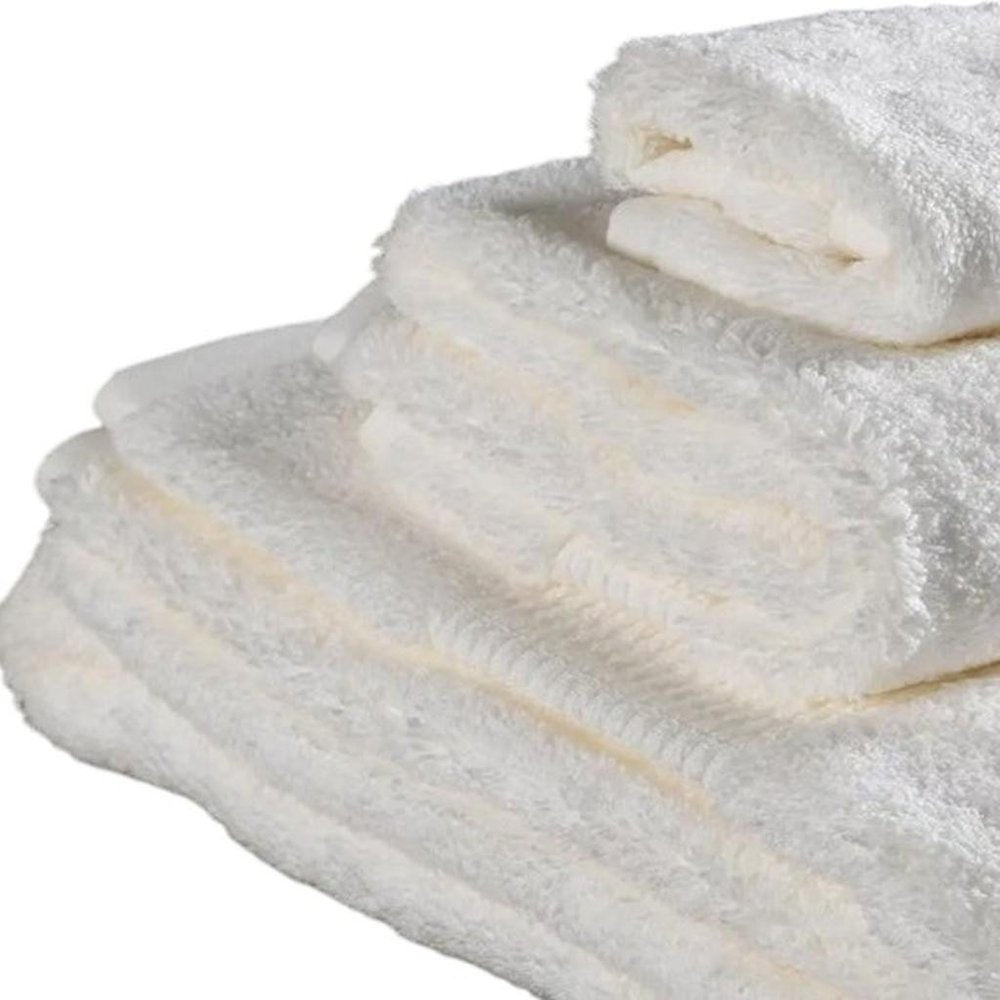 Set of Three White Cotton Quick Dry Terry Cloth Towels