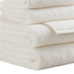 Set of Six White Cotton Quick Dry Terry Cloth Towels