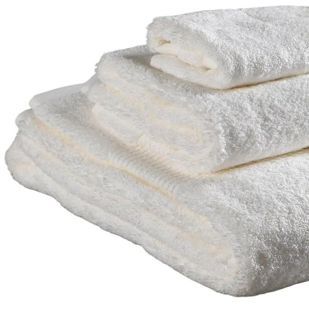 Set of Three Ivory Cotton Quick Dry Terry Cloth Towels