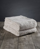 Set of Two Beige Cotton 16" X 30" Quick Dry Terry Cloth Hand Towels