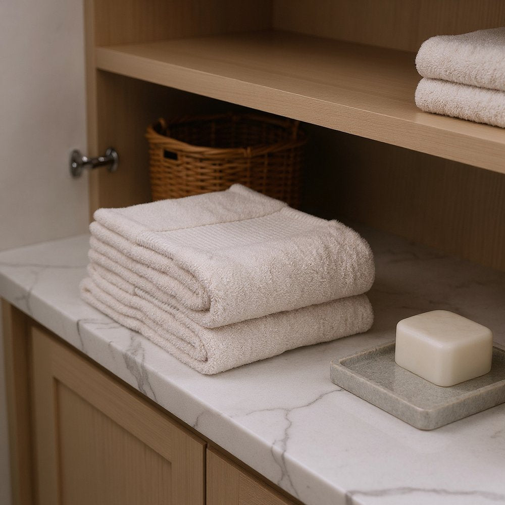 Beige Cotton 36" X 72" Quick Dry Terry Cloth Bath Sheet