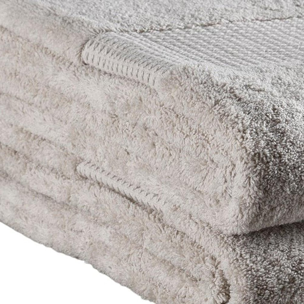 Set of Two Beige Cotton 30" X 54" Quick Dry Terry Cloth Bath Towels