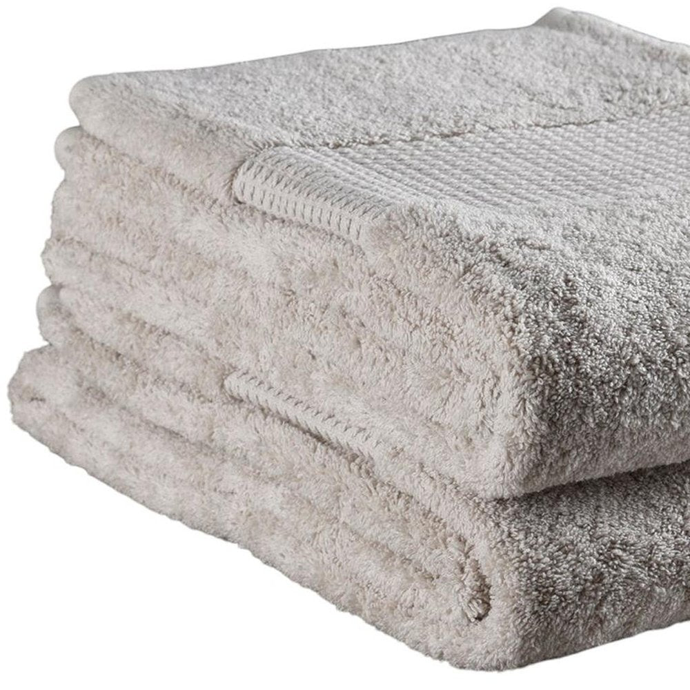Set of Two Beige Cotton 30" X 54" Quick Dry Terry Cloth Bath Towels