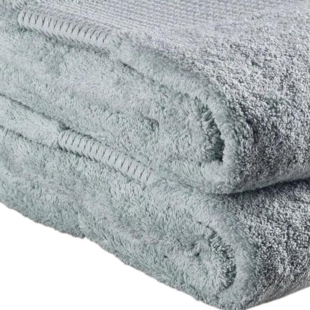 Set of Two Sea Green Cotton 13" X 13" Quick Dry Terry Cloth Washcloths