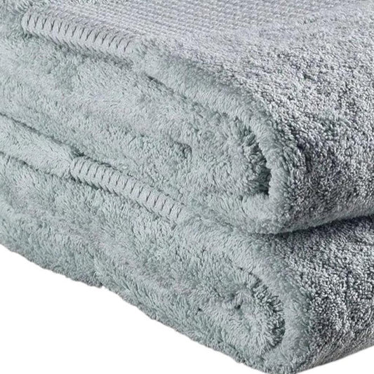 Set of Two Sea Green Cotton 13" X 13" Quick Dry Terry Cloth Washcloths