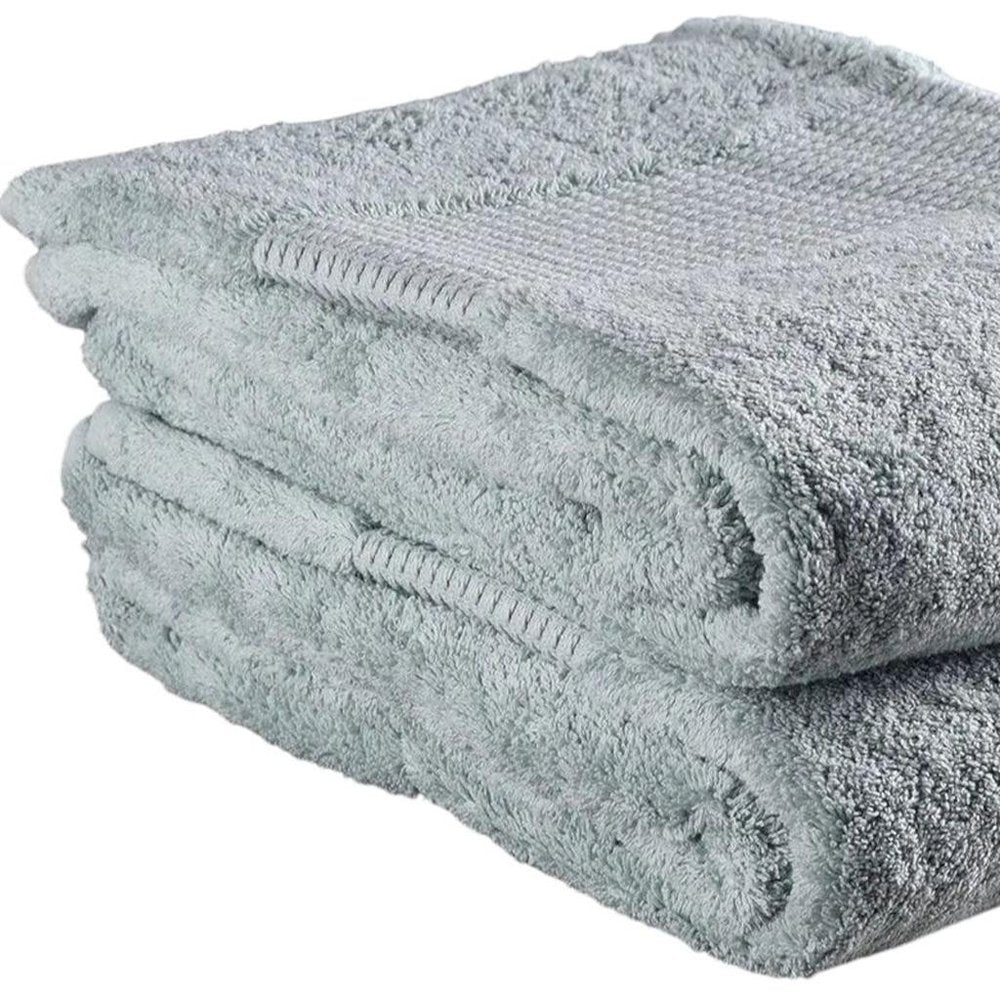 Set of Two Sea Green Cotton 13" X 13" Quick Dry Terry Cloth Washcloths