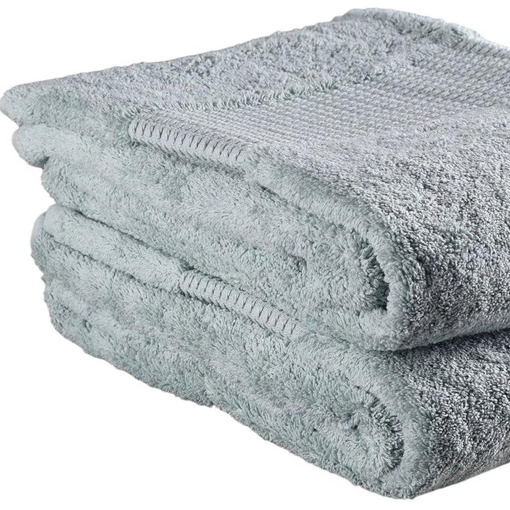 Set of Two Sea Green Cotton 16" X 30" Quick Dry Terry Cloth Hand Towels