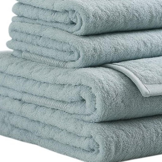 Set of Six Sea Green Cotton Quick Dry Terry Cloth Towels