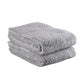 Set of Two Light Gray Cotton 13" X 13" Quick Dry Terry Cloth Washcloths