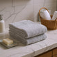 Set of Two Light Gray Cotton 13" X 13" Quick Dry Terry Cloth Washcloths