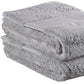 Set of Two Light Gray Cotton 13" X 13" Quick Dry Terry Cloth Washcloths