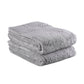 Set of Two Light Gray Cotton 16" X 30" Quick Dry Terry Cloth Hand Towels