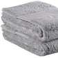 Set of Two Light Gray Cotton 30" X 54" Quick Dry Terry Cloth Bath Towels