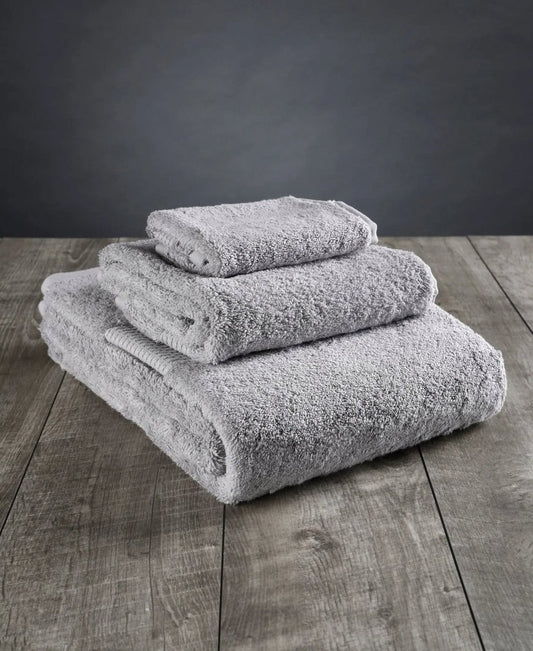 Set of Three Light Gray Cotton Quick Dry Terry Cloth Towels