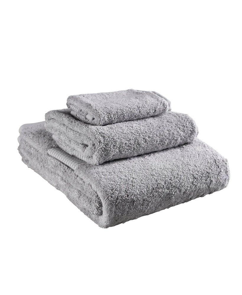 Set of Three Light Gray Cotton Quick Dry Terry Cloth Towels