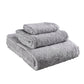 Set of Three Light Gray Cotton Quick Dry Terry Cloth Towels
