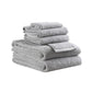 Set of Six Light Gray Cotton Quick Dry Terry Cloth Towels