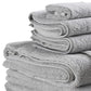 Set of Six Light Gray Cotton Quick Dry Terry Cloth Towels