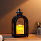 11" Clear And Black Glass And Metal Memorial Remembrance Lantern Candle Holder
