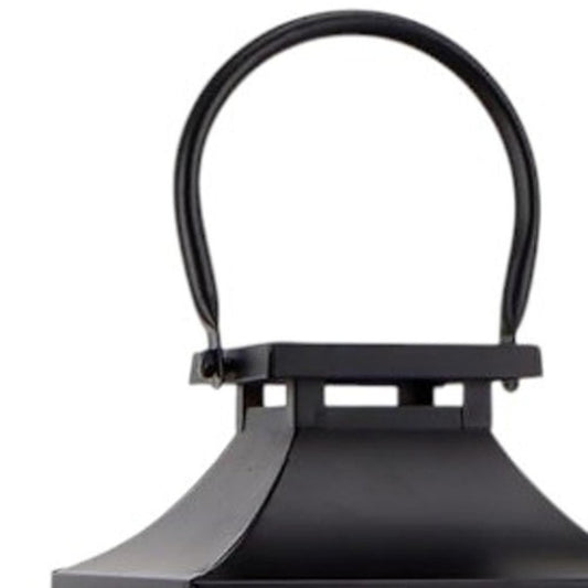15" Black And Clear Glass And Metal Memorial Remembrance Lantern Candle Holder