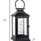 15" Black And Clear Glass And Metal Memorial Remembrance Lantern Candle Holder