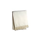 55" X 70" Cream Cotton Blend Plush Throw Blanket with Fringe