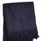 55" X 77" Navy Blue Cotton Blend Woven Plush Throw Blanket with Fringe