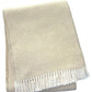 55" X 70" Linen And White Cotton Blend Herringbone Throw Blanket with Fringe