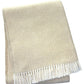 55" X 77" Linen And White Cotton Blend Herringbone Throw Blanket with Fringe