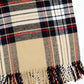 55" X 70" Camel Black Red And White Cotton Blend Plaid Throw Blanket with Fringe