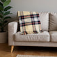 55" X 70" Camel Black Red And White Cotton Blend Plaid Throw Blanket with Fringe