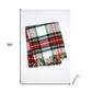 55" X 70" Black Red And White Plaid Cotton Blend Plush Throw Blanket with Fringe