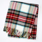 55" X 70" Black Red And White Plaid Cotton Blend Plush Throw Blanket with Fringe