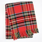 55" X 77" Red Black And White Plaid Cotton Blend Plaid Throw Blanket with Fringe