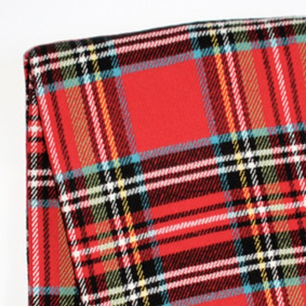 55" X 77" Red Black And White Plaid Cotton Blend Plaid Throw Blanket with Fringe